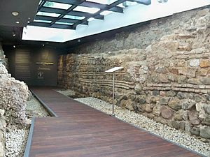 Archivo:Medieval walls of Málaga in Pasillo de Santa Isabel