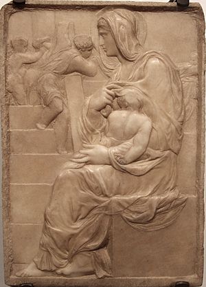 Archivo:Michelangelo, madonna della scala, 1491 ca, 01