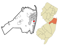 Monmouth County New Jersey Incorporated and Unincorporated areas Oakhurst Highlighted.svg