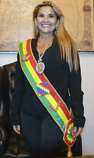 Archivo:Presidenta de Bolivia Jeanine Áñez Chávez en noviembre de 2019