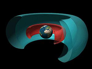 Archivo:Rendering of Van Allen radiation belts of Earth 2