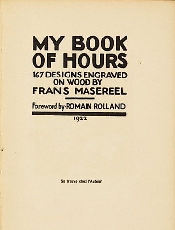 Archivo:Title page of My Book of Hours by Frans Masereel 1922
