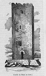 Archivo:1853-01-02, Semanario Pintoresco Español, Castillo de Óbano en Luna