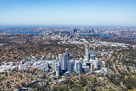 Archivo:Aerial View Chatswood to Sydney CBD