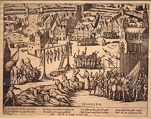 Archivo:Beleg van Haarlem - Executies door de Spanjaarden