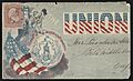 Civil War envelope showing Columbia with flag, Massachusetts state seal, and Phrygian cap bearing message "Loyal to the Union" LCCN2011648671