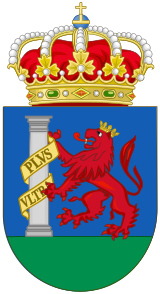 Escudo heráldico oficial con las Armas de la ciudad de Badajoz. También utilizado por la Diputación Provincial