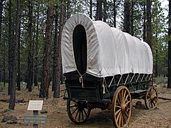 Archivo:Covered wagon at the High Desert Museum Outside