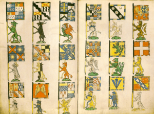Archivo:Heraldic Banners of the Knights of the Garter mid-16th Century