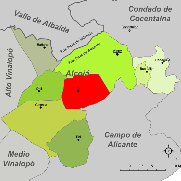 Ibi-Mapa del Alcoiá