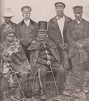 Archivo:King Moshoeshoe of the Basotho with his ministers