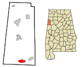 Lamar County Alabama Incorporated and Unincorporated areas Millport Highlighted.svg