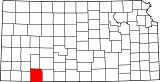 Map of Kansas highlighting Meade County.svg