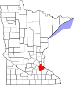 Map of Minnesota highlighting Dakota County.svg