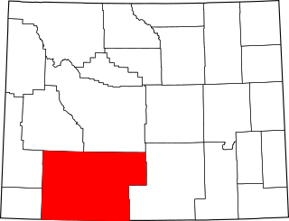 Map of Wyoming highlighting Sweetwater County.svg