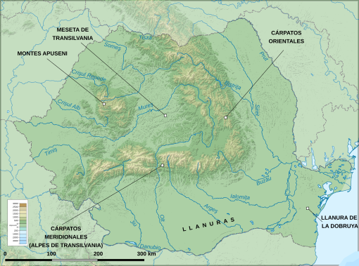 Archivo:Mapa topográfico de Rumanía