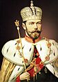 Nicholas II of Russia in his coronation robe
