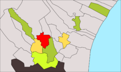 Localización de Benifaraig respecto a los Poblados del Norte