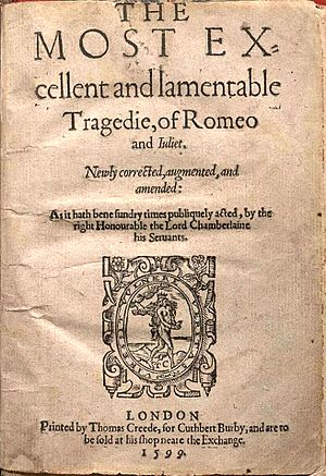 Archivo:Romeo and Juliet Q2 Title Page-2