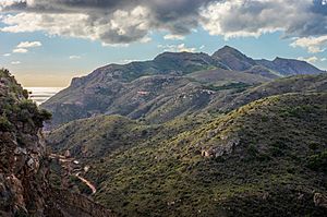 Archivo:Sierra de la Fausilla mountains as seen from the northeast in Cartagena, Murcia, Spain, 2022 January