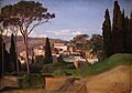 Achille benouville, veduta di una villa romana, 1844