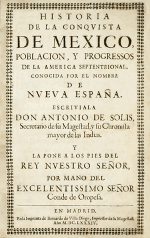 Archivo:Antonio de Solís (1684) Historia de la conquista de México