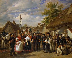Archivo:Barabas, Miklos - The Arrival of the Daughter-in-law (1856)