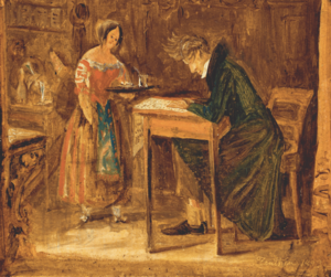 Archivo:Christian Olavius Zeuthen - Søren Kierkegaard som café-gæst - 1843