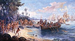 Archivo:Desembarque de Pedro Álvares Cabral em Porto Seguro em 1500
