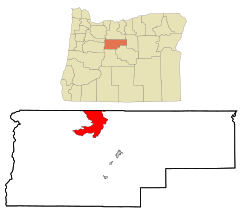 Jefferson County Oregon Incorporated and Unincorporated areas Warm Springs Highlighted.svg