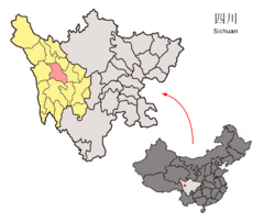 Location of Xinlong within Sichuan (China).png