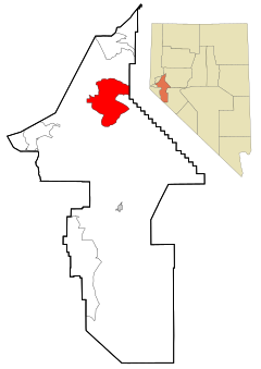 Lyon County Nevada Incorporated and Unincorporated areas Silver Springs Highlighted.svg