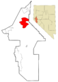Lyon County Nevada Incorporated and Unincorporated areas Silver Springs Highlighted