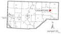 Map of Centerville, Crawford County, Pennsylvania Highlighted