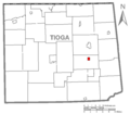 Map of Tioga County Pennsylvania Highlighting Putnam Township