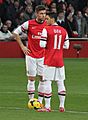 Olivier Giroud x Mesut Özil v Southampton - 23 Nov 2013 (cropped)
