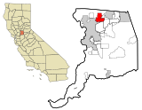 Sacramento County California Incorporated and Unincorporated areas North Highlands Highlighted.svg