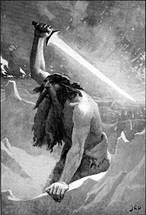 Archivo:The giant with the flaming sword by Dollman