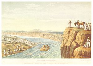 Archivo:USSHER(1865) p477 BEDOWEEN CROSSING THE TIGRIS WITH PLUNDER