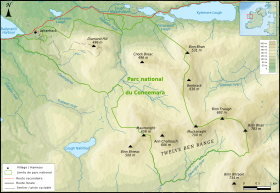 Mapa topográfico del PNC