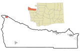 Clallam County Washington Incorporated and Unincorporated areas Neah Bay Highlighted.svg