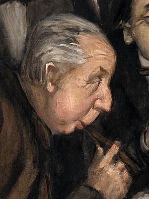 Archivo:Cuadro realizado por Francisco Sancha en 1925. Lleva por título "Supuesto homenaje al escultor Sebastián Miranda". Colección Iñigo Pérez de Rada Cavanilles, Madrid (cropped) Enrique de Mesa