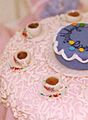 Detail of hand-painted minitature cups in sugar