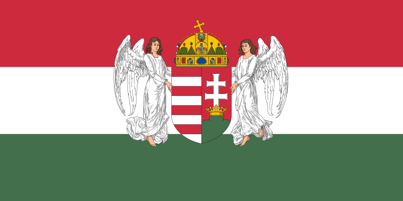 Flag of Hungary (1896-1915; angels)