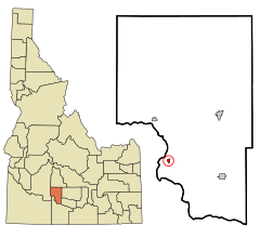 Gooding County Idaho Incorporated and Unincorporated areas Hagerman Highlighted.svg