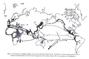 Archivo:Grafton Elliot Smith Cultural Diffusion Map from Egypt
