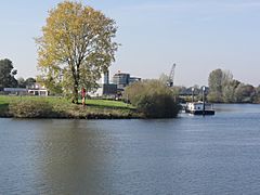 Heijen (Gennep) Zuidereiland, Zicht op Maas en Haven Boxmeer