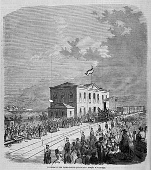 Archivo:Inauguración del ferro-carril que enlaza á España y Portugal