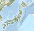Japan natural location map with side map of the Ryukyu Islands