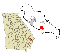 Liberty County Georgia Incorporated and Unincorporated areas Riceboro Highlighted.svg